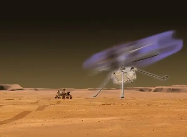 هلیکوپترهای آینده هنگام فرود روی مریخ باعث تابش نور آبی رنگ از جو این سیاره خواهند شد