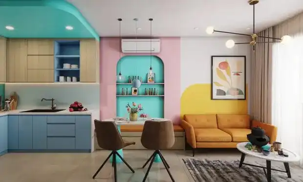 راهکارهایی برای استفاده از رنگ در آپارتمان کوچک | با این تکنیک از رنگ سفید و کرم دیوارهای خانه خلاص شوید