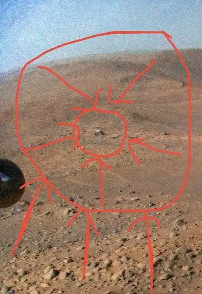 عکس هوایی بالگرد «نبوغ» از مریخ‌نورد «استقامت»