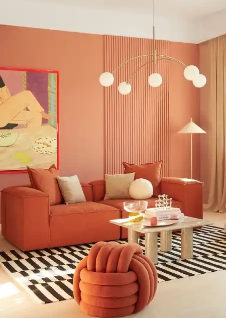 دکوراسیون خانه با رنگ Apricot Crush